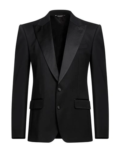 Dolce & Gabbana Sicilia Slim Fit Blazer With Silk Satin Peak Lapel In Black