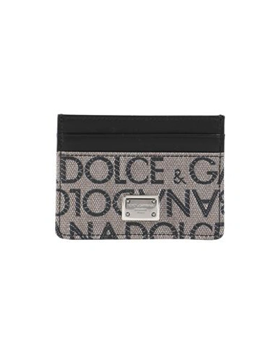 Dolce & Gabbana Man Document Holder Khaki Size - Calfskin, Cotton, Polyurethane, Polyester In Beige
