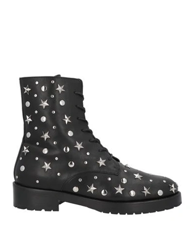 Valentino Garavani Woman Ankle Boots Black Size 8.5 Leather