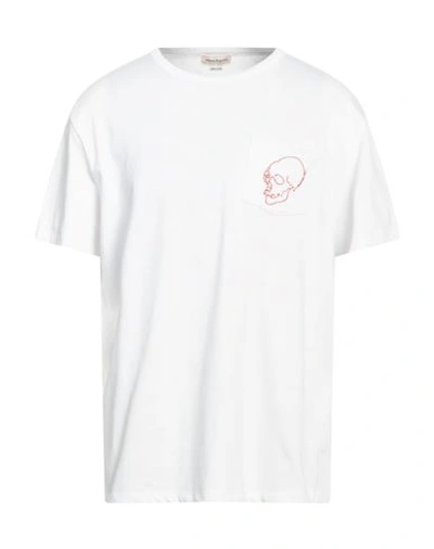 Alexander Mcqueen Man T-shirt White Size M Cotton, Polyester