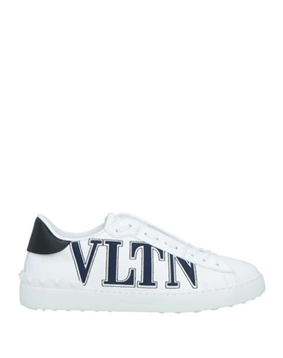 Valentino Garavani Man Sneakers White Size 12 Soft Leather, Textile Fibers