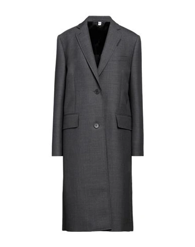 Burberry Woman Overcoat Lead Size 8 Wool In Grey