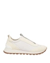 Brunello Cucinelli Woman Sneakers Light Grey Size 10 Leather, Textile Fibers