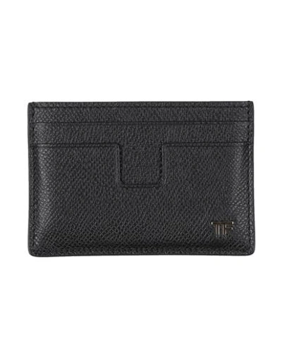Tom Ford Man Document Holder Black Size - Calfskin, Brass In Black