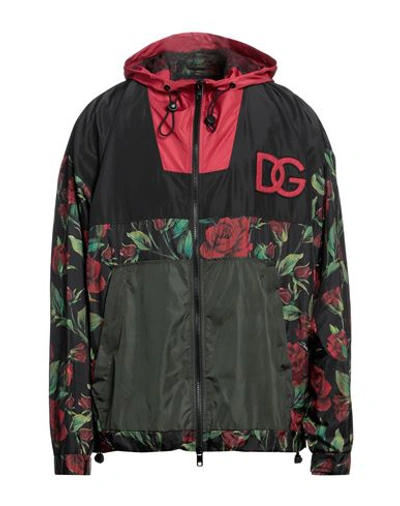 Dolce & Gabbana Man Jacket Military Green Size S Polyester, Polyamide