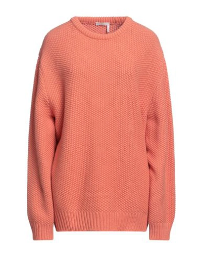 Chloé Woman Sweater Salmon Pink Size M Cashmere In Pink