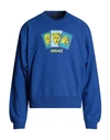 VERSACE VERSACE MAN SWEATSHIRT BRIGHT BLUE SIZE M COTTON