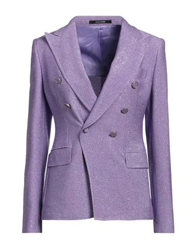 Tagliatore 02-05 Woman Blazer Lilac Size 4 Lambskin In Purple