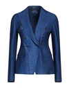 Tagliatore 02-05 Woman Blazer Navy Size 8 Viscose, Polyester, Polyamide, Elastane In Navy Blue