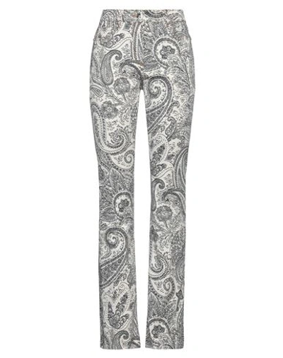 Etro Woman Jeans Ivory Size 27 Cotton, Elastane In White