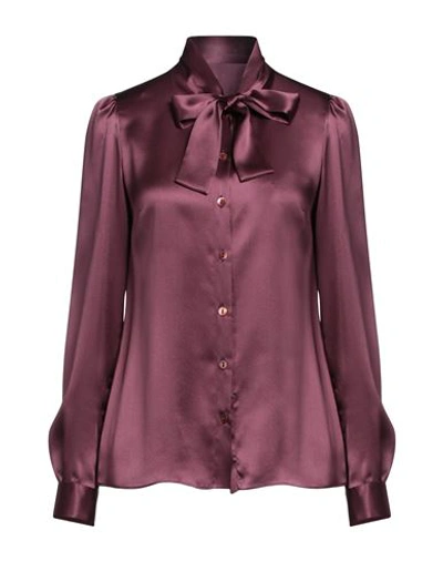 Dolce & Gabbana Woman Shirt Deep Purple Size 10 Silk In Purple