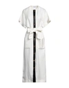 Ferragamo Short-sleeve Belted Maxi Dress In White