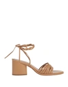 AEYDE AEYDĒ WOMAN SANDALS CAMEL SIZE 10.5 SOFT LEATHER