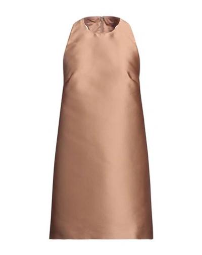Valentino Garavani Woman Mini Dress Camel Size 4 Polyester, Silk In Beige