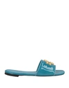 TORY BURCH TORY BURCH WOMAN SANDALS DEEP JADE SIZE 7 GOAT SKIN