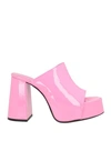 By Far Pink Brad Patent Leather Heels In Pink