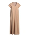 More By Siste's Woman Maxi Dress Camel Size L Cotton In Beige