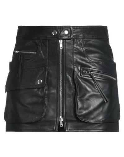 Isabel Marant Woman Mini Skirt Black Size 8 Lambskin, Viscose, Cotton