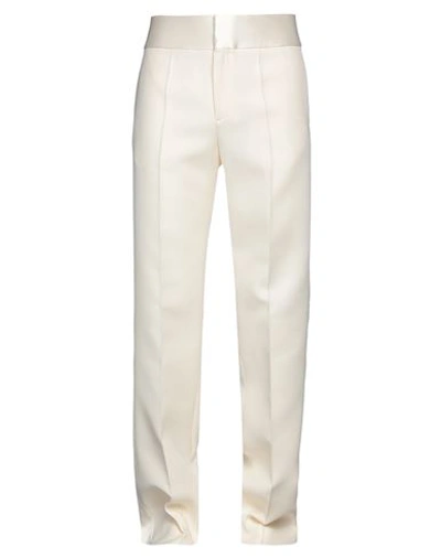 Valentino Garavani Man Pants Ivory Size 32 Virgin Wool, Silk In White