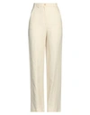 Patrizia Pepe Woman Pants Ivory Size 4 Viscose, Linen In White