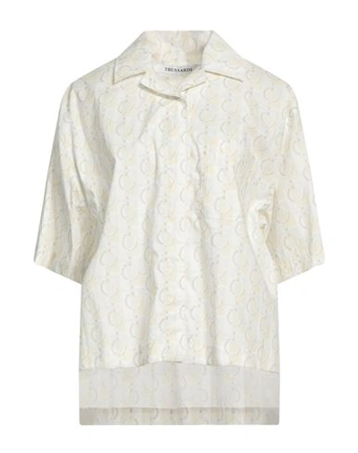 Trussardi Woman Shirt White Size L Cotton