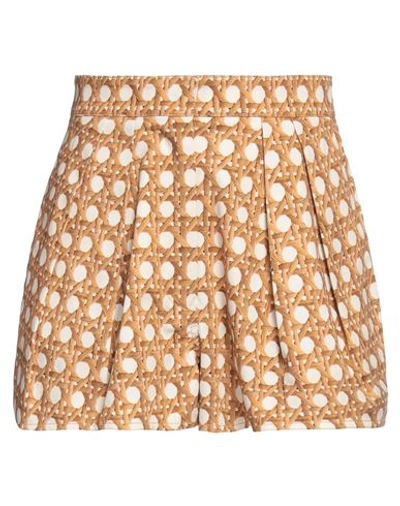 Giambattista Valli Woman Shorts & Bermuda Shorts Sand Size 6 Cotton, Elastane In Beige