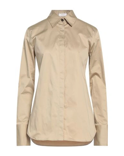 Ferragamo Woman Shirt Sand Size 4 Cotton, Elastane In Beige