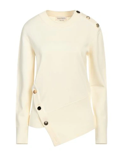 Alexander Mcqueen Woman Sweater Cream Size S Wool, Polyamide, Elastane In White