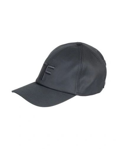 Tom Ford Man Hat Black Size M Cotton, Calfskin, Brass