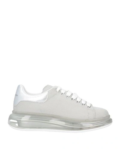 Alexander Mcqueen Woman Sneakers Silver Size 5 Textile Fibers, Soft Leather