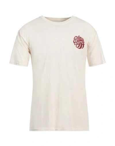 Blast-off Man T-shirt Cream Size L Cotton In White