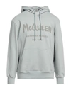 Alexander Mcqueen Man Sweatshirt Light Grey Size Xl Cotton, Elastane