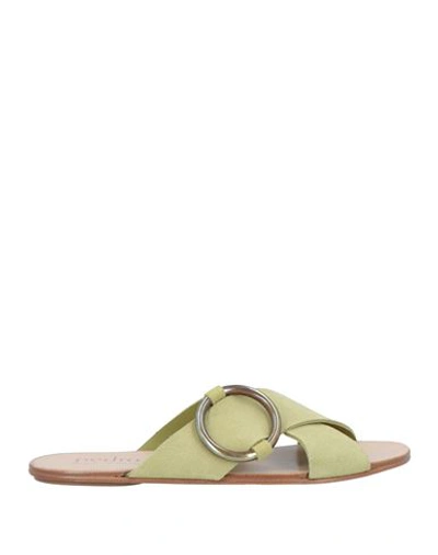 Pedro Garcia Pedro García Woman Sandals Light Green Size 6 Leather