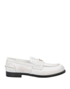 Miu Miu Patent Leather Penny Loafers In White