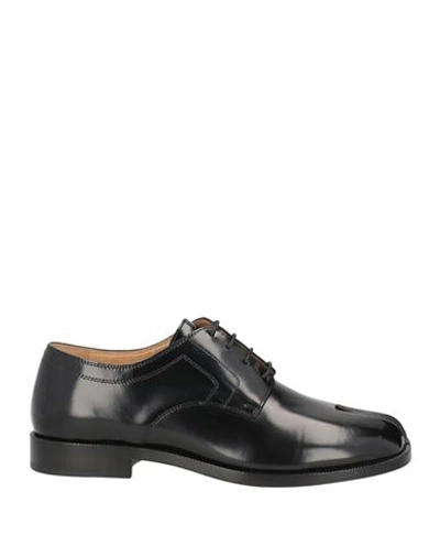 Maison Margiela Woman Lace-up Shoes Black Size 11 Pewter