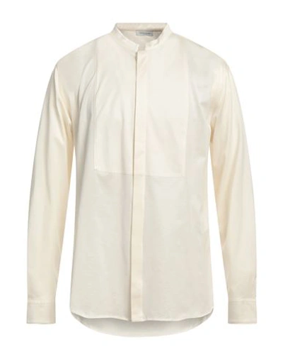 Paolo Pecora Man Shirt Cream Size 17 Cotton In White