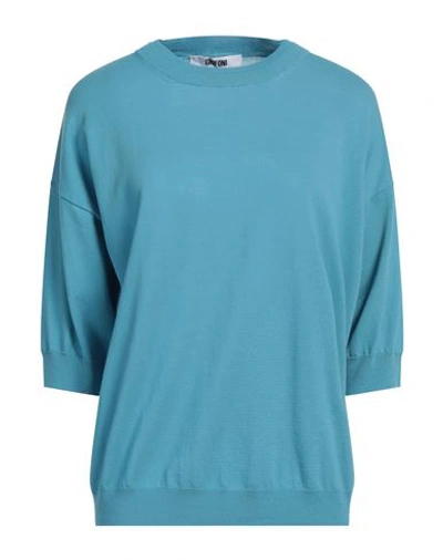 Grifoni Woman Sweater Light Blue Size 6 Cotton