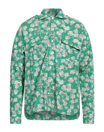 Rhude Daisy-print Long-sleeved Shirt In Green
