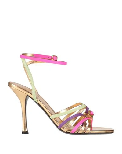 VALENTINO GARAVANI VALENTINO GARAVANI WOMAN SANDALS GOLD SIZE 6 LEATHER