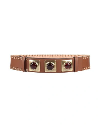 Etro Woman Belt Brown Size 38 Soft Leather