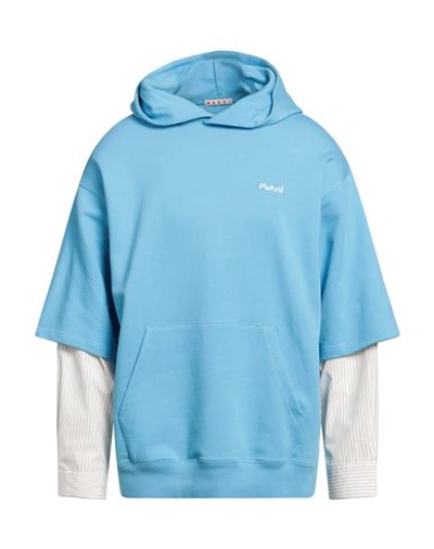 Marni Man Sweatshirt Azure Size 42 Cotton In Blue