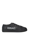 VERSACE VERSACE WOMAN SNEAKERS BLACK SIZE 8 LEATHER
