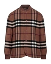 Burberry Check-pattern Wool Bomber Jacket In Brown