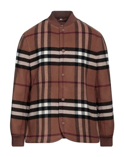 Burberry Man Coat Brown Size 40 Cotton, Polyamide