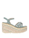 Alma Blue Woman Espadrilles Sage Green Size 10 Textile Fibers In Sage Green