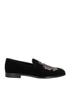 Dolce & Gabbana Man Loafers Black Size 8.5 Textile Fibers In Black