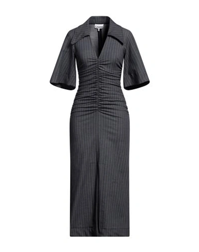 Ganni Woman Midi Dress Slate Blue Size 22 Recycled Polyester, Viscose, Elastane