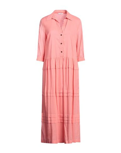 Peserico Woman Midi Dress Salmon Pink Size 12 Cotton