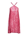 P.a.r.o.s.h P. A.r. O.s. H. Woman Mini Dress Fuchsia Size L Viscose, Pvc - Polyvinyl Chloride In Pink