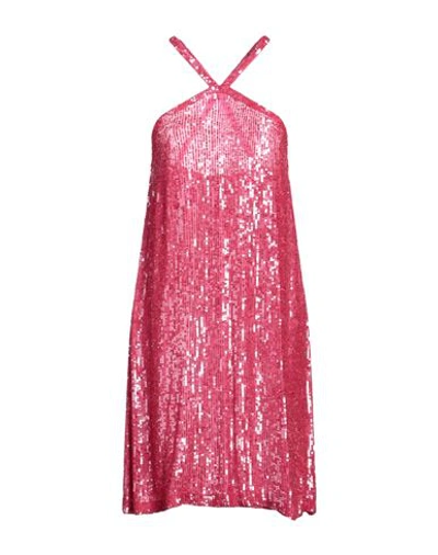 P.a.r.o.s.h P. A.r. O.s. H. Woman Mini Dress Fuchsia Size L Viscose, Pvc - Polyvinyl Chloride In Pink